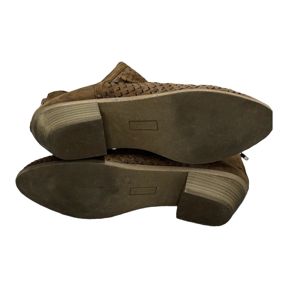 Report Suede Perforated Ankle Booties Womens 11 Brown - Picture 6 of 9